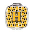 Carolines Treasures Letter H Football Black, Old Gold and White Compact Mirror CJ1080-HSCM